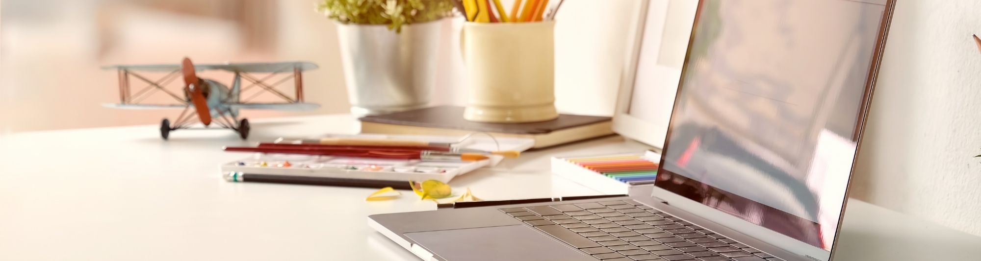 Laptop on desk