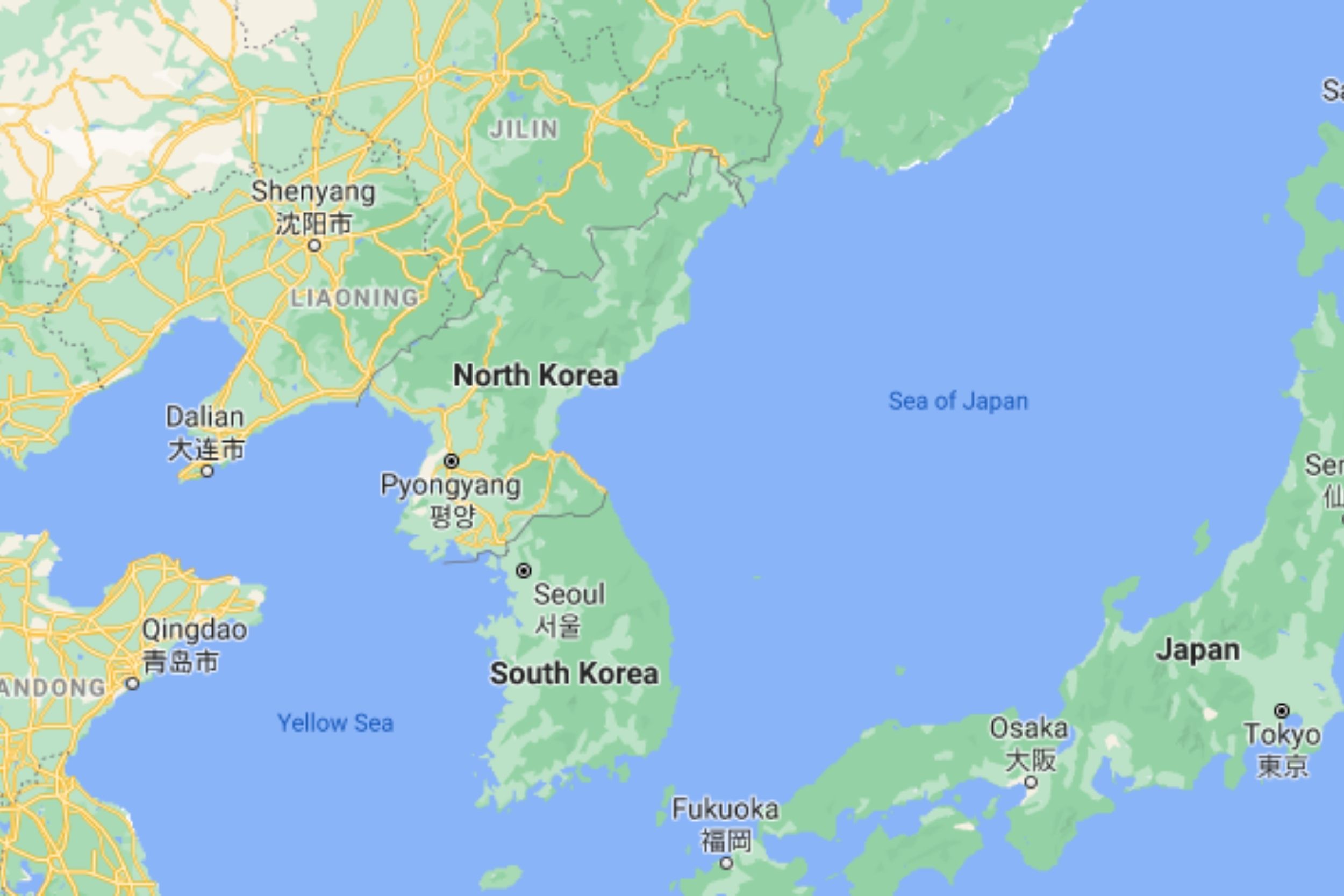 South Korea on map